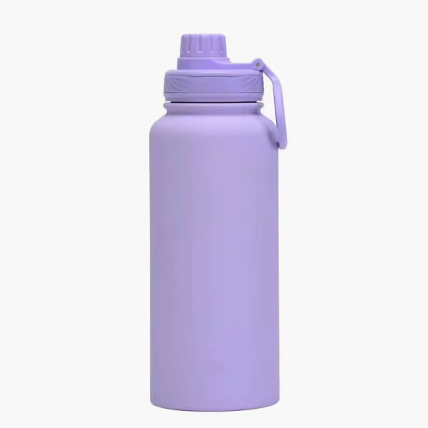 1L Large Capacity Sports Thermos Cup With Handle,Stainless Steel Vacuum Flasks,Gym Drinkware,Wide Mouth Camping Water Bottle - Image 2