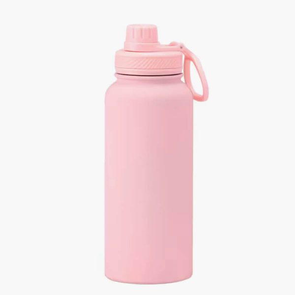 1L Large Capacity Sports Thermos Cup With Handle,Stainless Steel Vacuum Flasks,Gym Drinkware,Wide Mouth Camping Water Bottle - Image 3