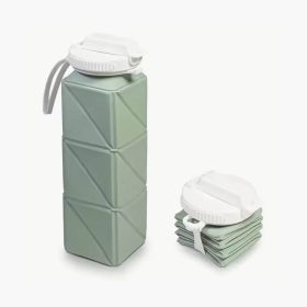 1PC Square Silicone Folding Mug Portable Food Grade Sports Water Bottle Retractable Travel Fitness Outdoor Mugs Waterbottle