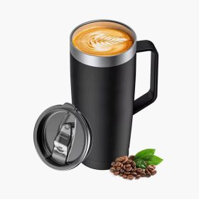24oz InsulatedTravel Mug Coffee Mug With Lid Handle Travel Mugs Hot Cold Double-Wall Vacuum Cup Stainless Steel Water Bottle