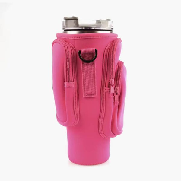 30oz 40oz Neoprene Water Bottle Cover for Stanley Quencher Cup Insulated No-slip Anti-fall Protective Sleeve with Strap Pocket - Image 2