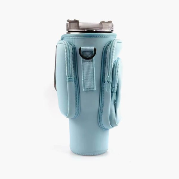 30oz 40oz Neoprene Water Bottle Cover for Stanley Quencher Cup Insulated No-slip Anti-fall Protective Sleeve with Strap Pocket - Image 3