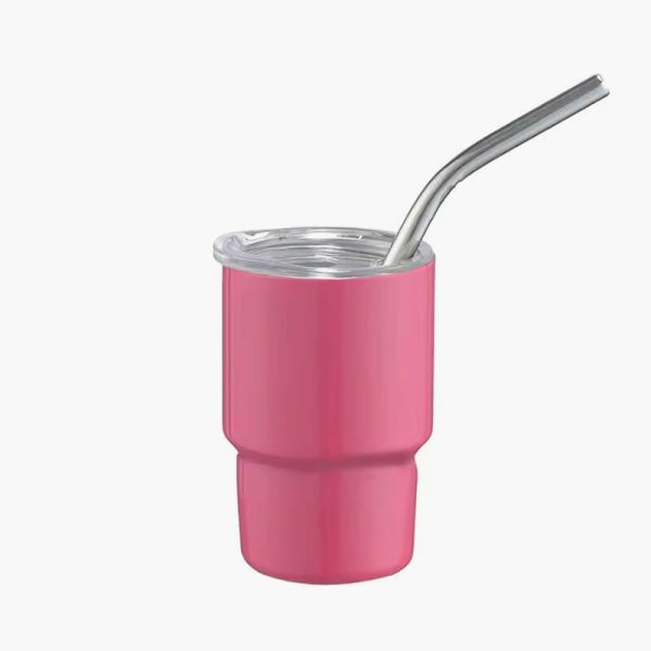 367A 2oz Drinking Cups Stainless Steel Tumbler Car Cup with Straw & Lid Portable Coffee Cup Double Wall Insulated Travel Mug - Image 5