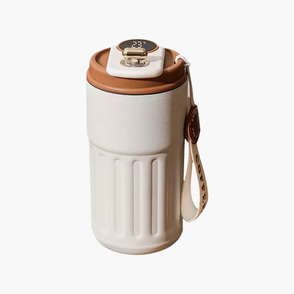 450ml Double Wall Thermos Cup Portable Temperature Display Travel Insulated Coffee Mug Stainless Steel HotCold Drink Flask