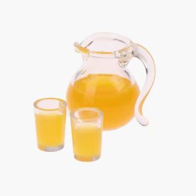 3Pcsset 112 Dollhouse Miniature Food Drink Cup Orange Juice Jug Model Kitchen Decoration For Doll House Kids Toys Gift