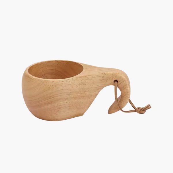 Nordic Style Handcrafted Wooden Camping Cup with Handle for coffee Milk Portable Drinkware - Image 4